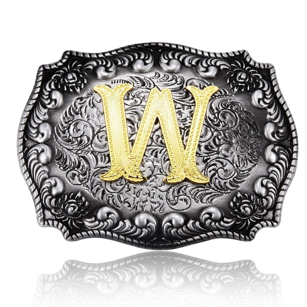 5130 Western Initial Letters Belt Buckle ABCDEFG to Z Alphabet Letters Belt